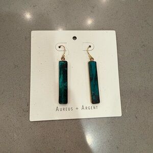 AEGEAN COLUMN CHRYSOCOLLA EARRINGS BY AUREUS + ARGENT